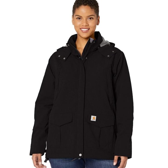 NWT Carhartt Women's Hooded Shoreline Jacket Size 2XL (20) Black $225 HH119